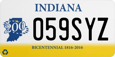 IN license plate 059SYZ