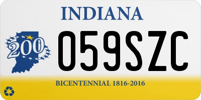 IN license plate 059SZC