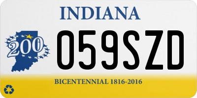 IN license plate 059SZD