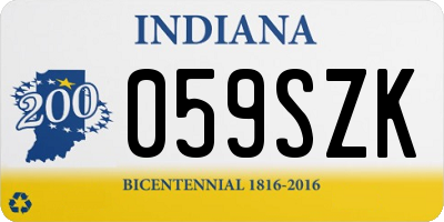 IN license plate 059SZK