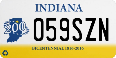 IN license plate 059SZN
