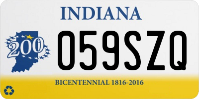 IN license plate 059SZQ