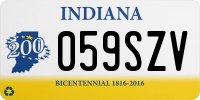 IN license plate 059SZV