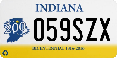 IN license plate 059SZX