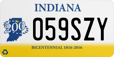 IN license plate 059SZY