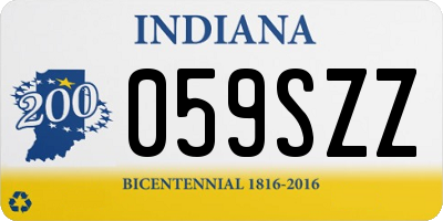 IN license plate 059SZZ