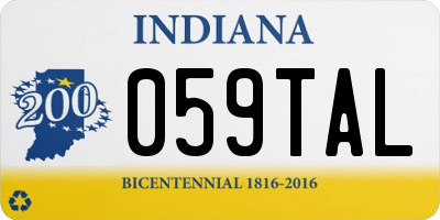 IN license plate 059TAL