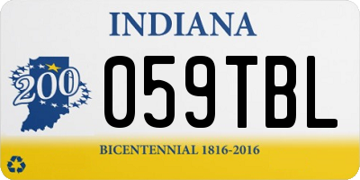 IN license plate 059TBL