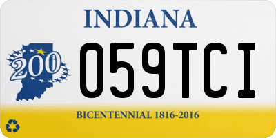 IN license plate 059TCI