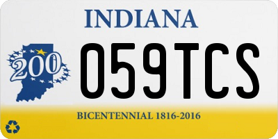 IN license plate 059TCS