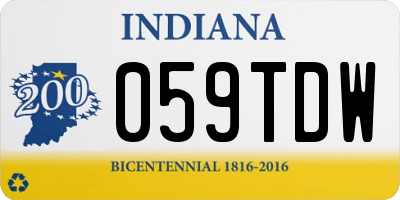 IN license plate 059TDW