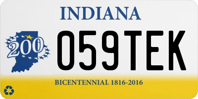 IN license plate 059TEK
