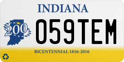 IN license plate 059TEM