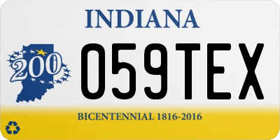 IN license plate 059TEX