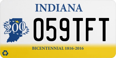 IN license plate 059TFT