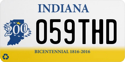 IN license plate 059THD