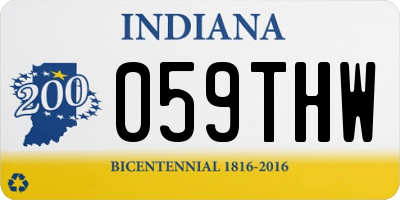 IN license plate 059THW