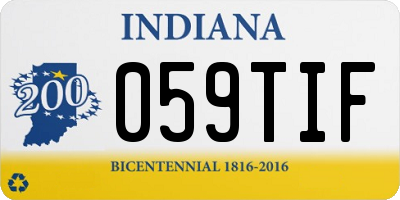 IN license plate 059TIF