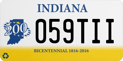 IN license plate 059TII