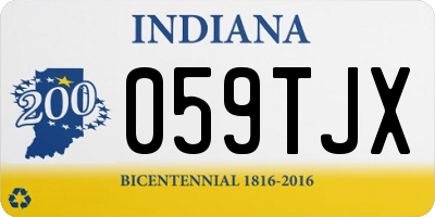 IN license plate 059TJX