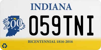 IN license plate 059TNI