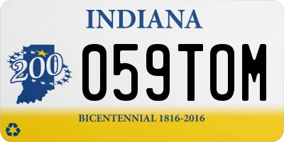 IN license plate 059TOM