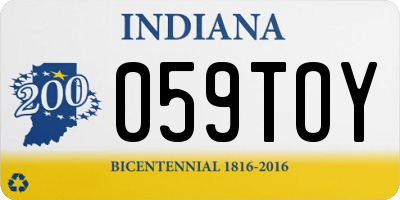 IN license plate 059TOY