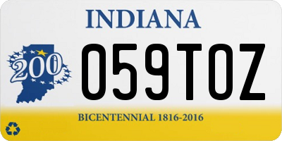 IN license plate 059TOZ