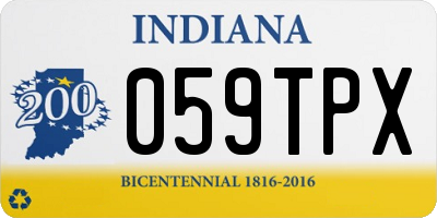 IN license plate 059TPX