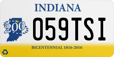 IN license plate 059TSI