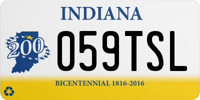 IN license plate 059TSL