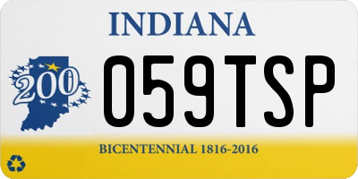 IN license plate 059TSP