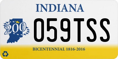 IN license plate 059TSS