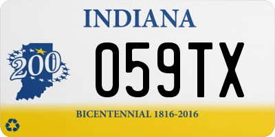 IN license plate 059TX