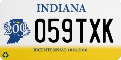 IN license plate 059TXK