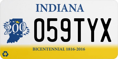 IN license plate 059TYX