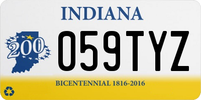 IN license plate 059TYZ