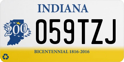 IN license plate 059TZJ