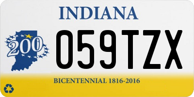 IN license plate 059TZX