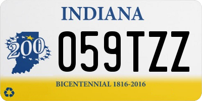 IN license plate 059TZZ