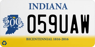 IN license plate 059UAW