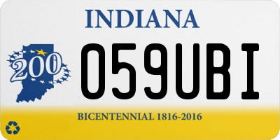 IN license plate 059UBI