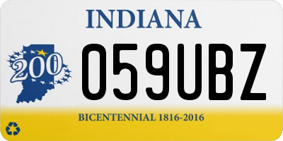 IN license plate 059UBZ