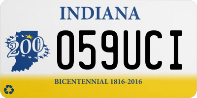 IN license plate 059UCI