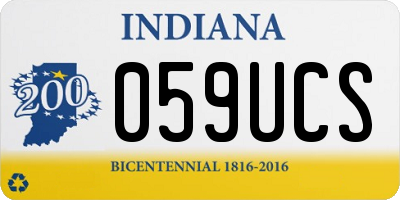 IN license plate 059UCS