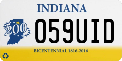 IN license plate 059UID