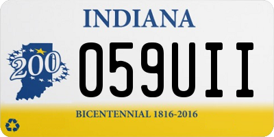 IN license plate 059UII