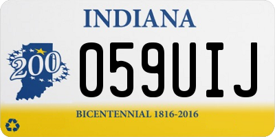 IN license plate 059UIJ