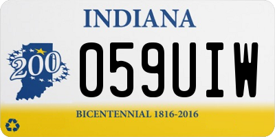 IN license plate 059UIW