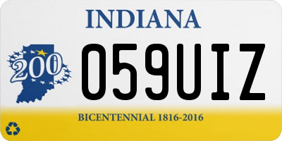 IN license plate 059UIZ